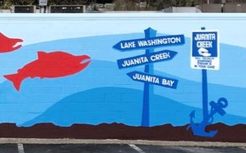 Spud fish and chips salmon mural